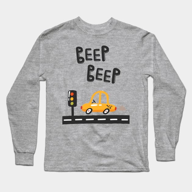 Beep Beep Traffic Light Car Long Sleeve T-Shirt by JunkyDotCom